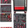 Професионален Шкаф с Инструменти HAWEK 261 части 5 пълни чекмеджета и 2 празни чекмеджета
