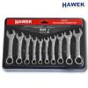 Комплект Къси Звездогаечни Ключове 10-19мм HAWEK от Хром-Ванадиева Стомана