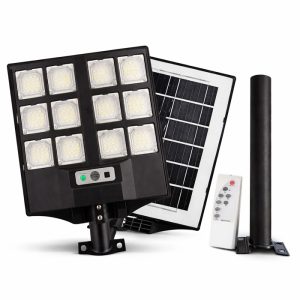 Улична Соларна Лампа SUNVISION с 216 LED Диода + Стойка и Дистанционно