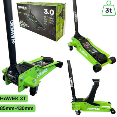 Професионален Нископрофилен Крик 3 тона с 2 Помпи 85-430мм HAWEK HW-1188 Тип Крокодил